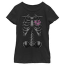 Girl's Lost Gods Halloween Skeleton Rib Cage Heart T-Shirt