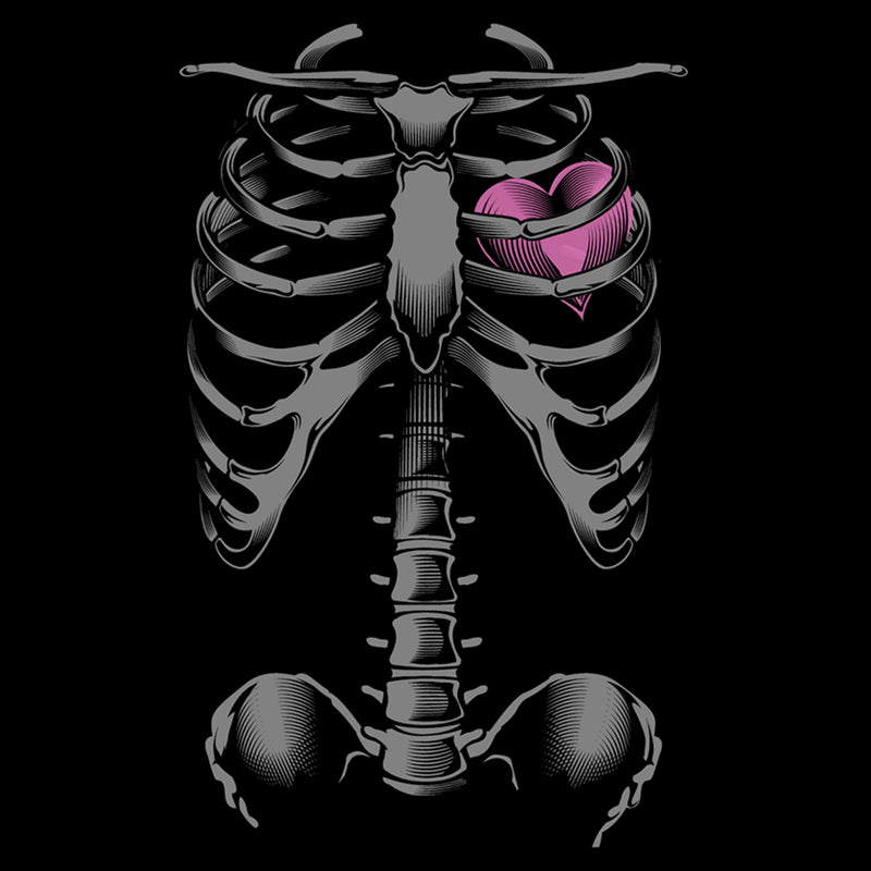 Men's Lost Gods Halloween Skeleton Rib Cage Heart T-Shirt