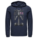 Men's Lost Gods Halloween Skeleton Rib Cage Heart Pull Over Hoodie