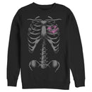 Men's Lost Gods Halloween Skeleton Rib Cage Heart Sweatshirt