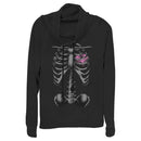 Junior's Lost Gods Halloween Skeleton Rib Cage Heart Cowl Neck Sweatshirt