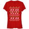 Junior's Lost Gods Ugly Christmas Reindeer & Hearts T-Shirt