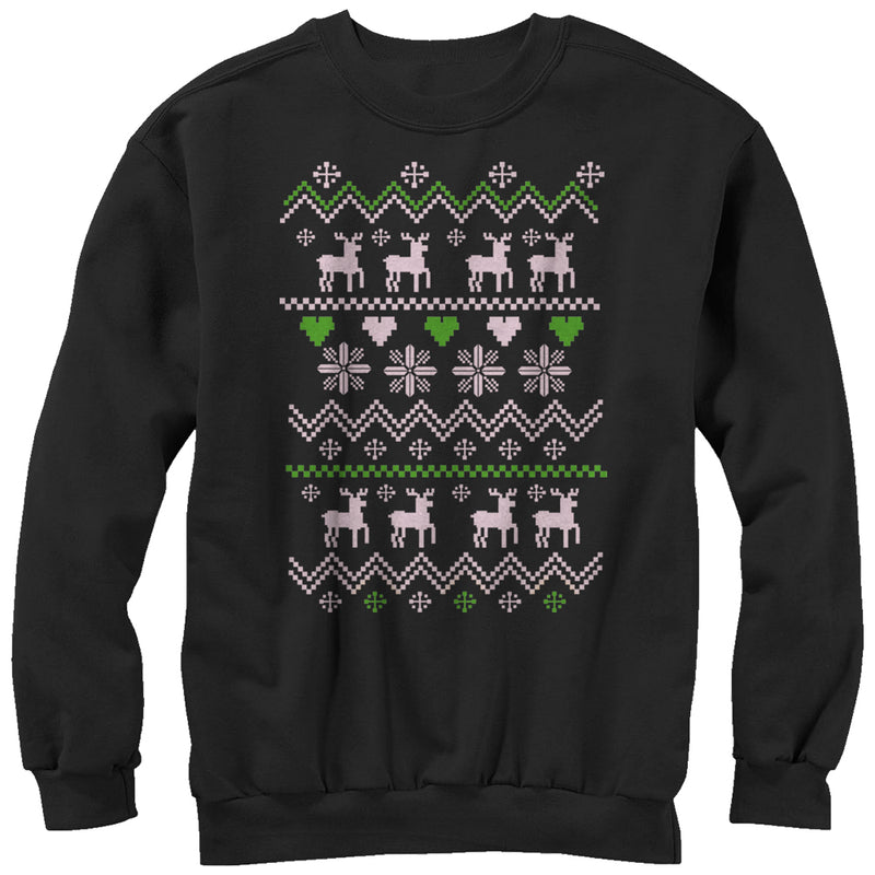 Men's Lost Gods Ugly Christmas Reindeer & Hearts Sweatshirt