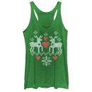 Women's Lost Gods Christmas Reindeer Love Racerback Tank Top