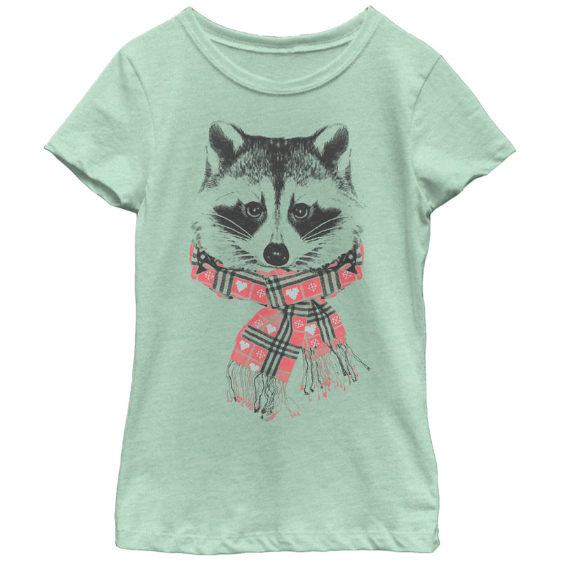 Girl's Lost Gods Scarf Raccoon T-Shirt