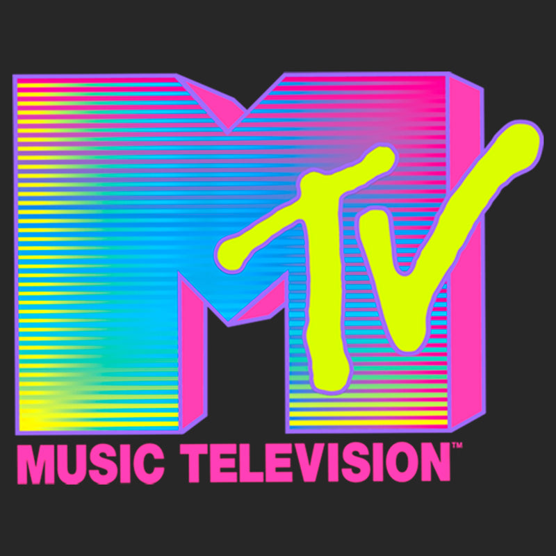 Men's MTV Retro Neon Stripe Logo T-Shirt
