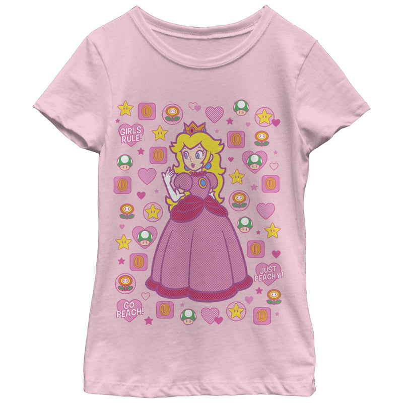 Girl's Nintendo Princess Peach Girls Rule T-Shirt