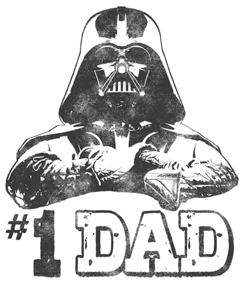 Men's Star Wars Number One Dad Darth Vader Black Baseball Tee