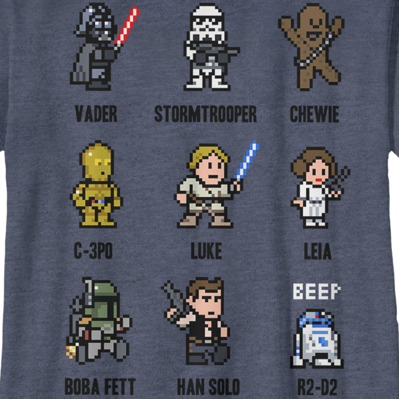 Boy's Star Wars Pixel Character Guide T-Shirt