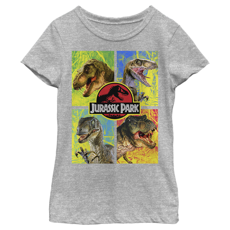 Girl's Jurassic Park T. Rex and Velociraptor T-Shirt