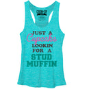 Women's CHIN UP Cupcake Looking for a Stud Muffin Racerback Tank Top