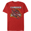 Men's Jurassic Park I Survived The Island, Raptor Claw Tear T-Shirt