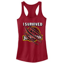 Junior's Jurassic Park I Survived The Island, Raptor Claw Tear Racerback Tank Top