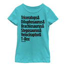 Girl's Jurassic Park Triceratops and Dilophosaurus T-Shirt