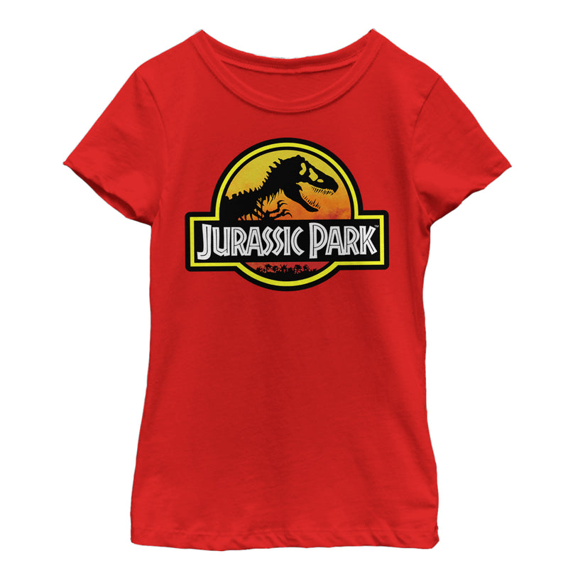 Girl's Jurassic Park Logo Outlined T-Shirt