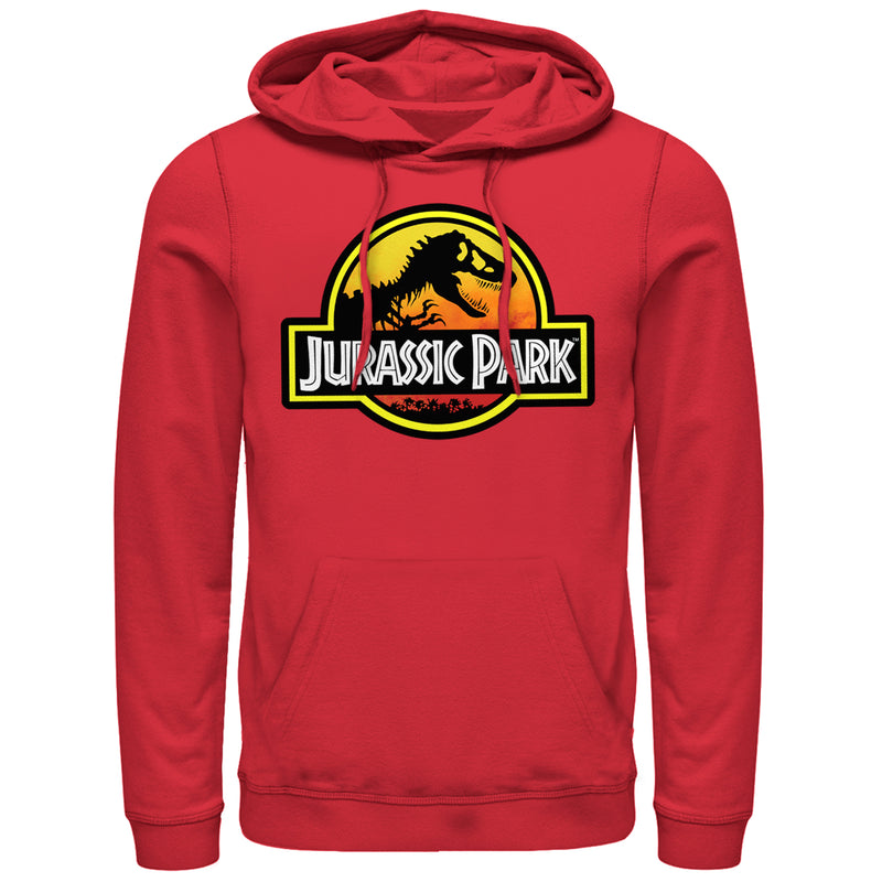 Men's Jurassic Park Logo Outlined Pull Over Hoodie