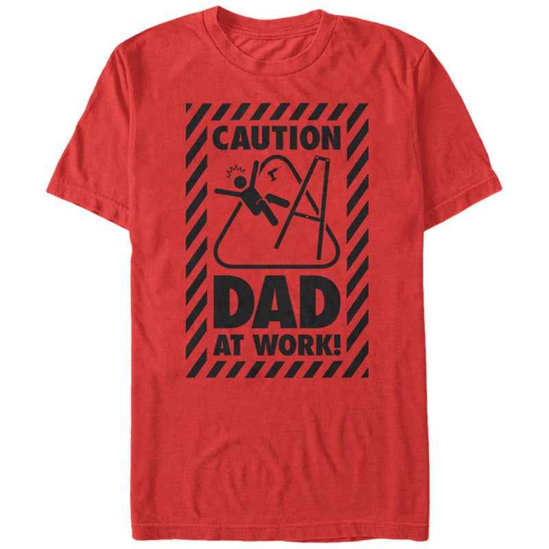 Men's Lost Gods Caution Dad at Work T-Shirt