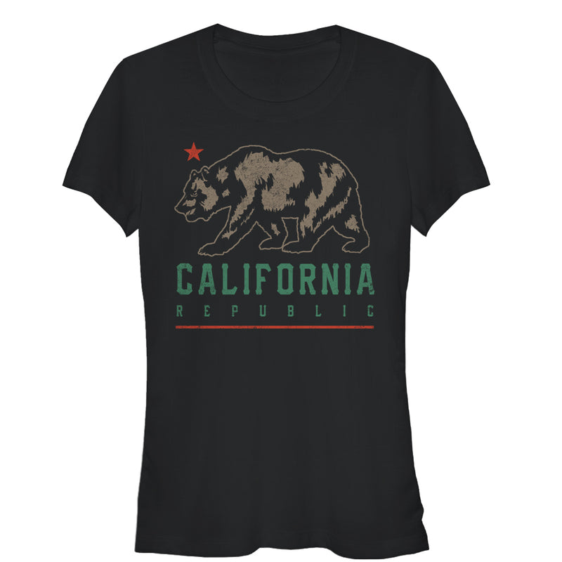 Junior's Lost Gods California Republic Bear Shadow T-Shirt