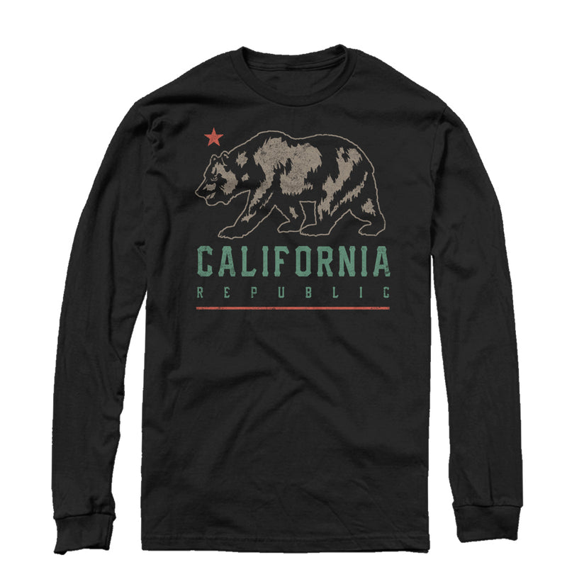Men's Lost Gods California Republic Bear Shadow Long Sleeve Shirt
