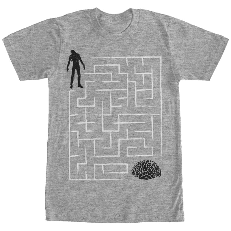 Men's Lost Gods Halloween Zombie Brain Teaser Maze T-Shirt