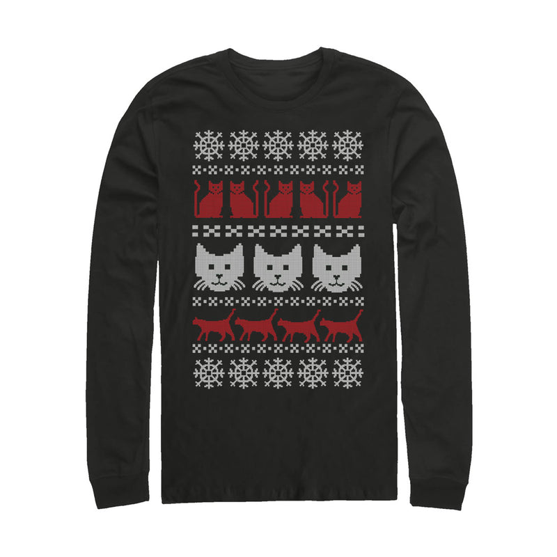 Men's Lost Gods Ugly Christmas Cat Long Sleeve Shirt