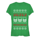 Junior's Lost Gods Ugly Christmas Cat T-Shirt