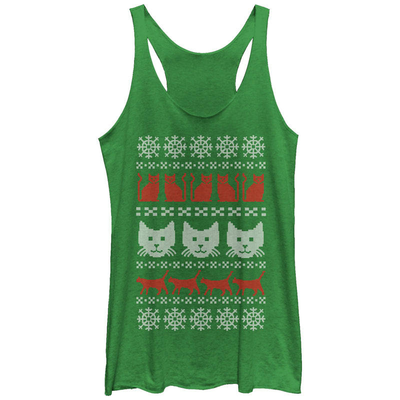 Women's Lost Gods Ugly Christmas Cat Racerback Tank Top