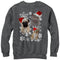 Men's Lost Gods Ugly Christmas Cat Dog Snowflake Sweatshirt