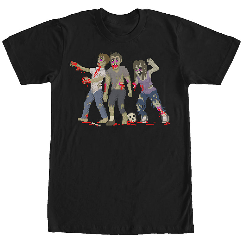 Men's Lost Gods Halloween Pixelated Zombie Attack T-Shirt