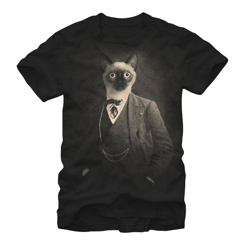 Men's Lost Gods Victorian Gentleman Cat Portrait T-Shirt