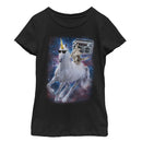 Girl's Lost Gods Boombox Cat and Unicorn Space Song T-Shirt