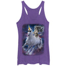 Women's Lost Gods Boombox Cat and Unicorn Space Song Racerback Tank Top