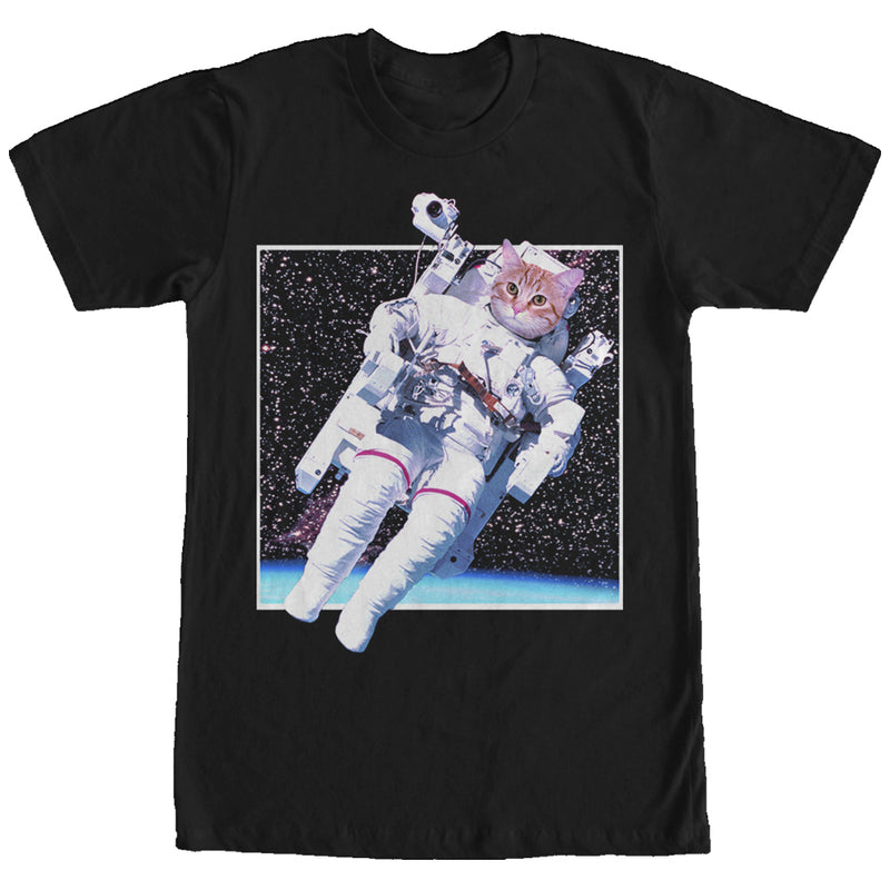 Men's Lost Gods Cat Astronaut in Space T-Shirt