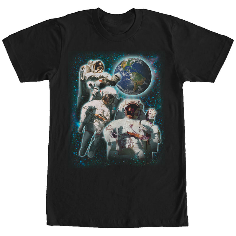 Men's Lost Gods Three Astronauts in Space T-Shirt
