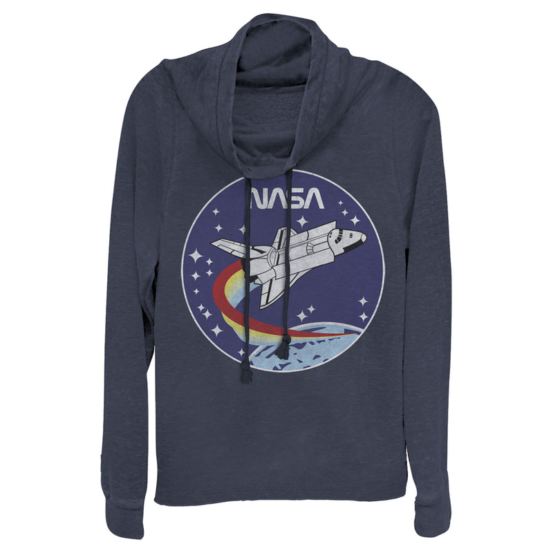 Junior's NASA Space Rocket Cowl Neck Sweatshirt
