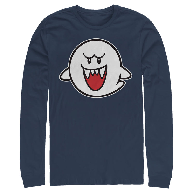 Men's Nintendo Mario Boo Ghost Long Sleeve Shirt