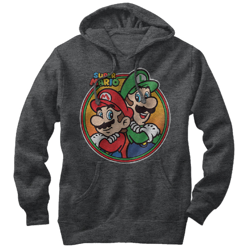 Men's Nintendo Mario Luigi Back to Back Pull Over Hoodie