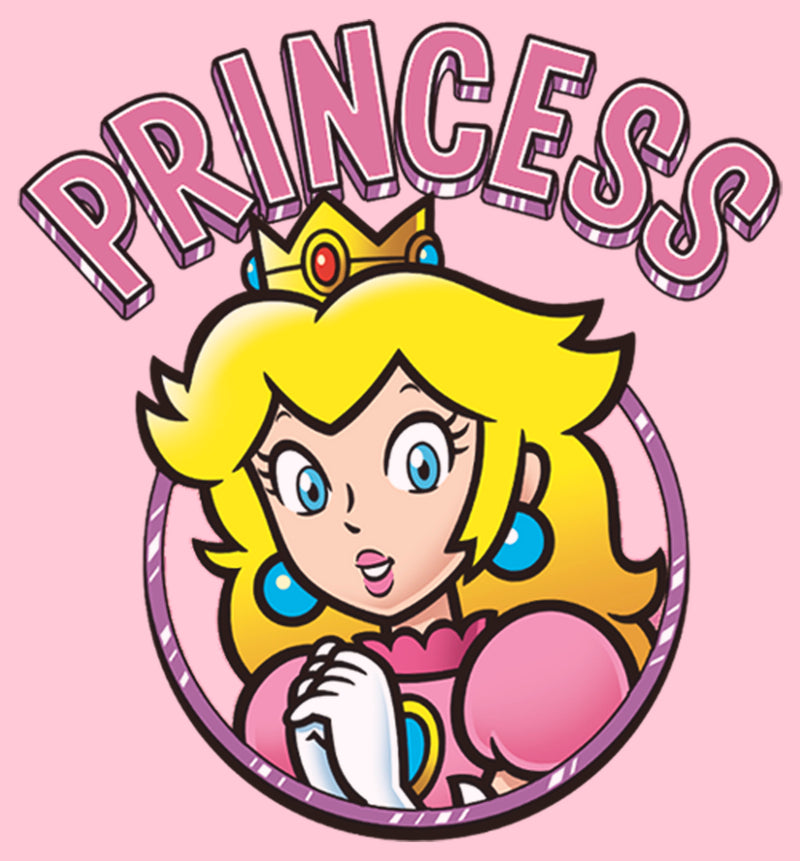 Girl's Nintendo Princess Peach Circle T-Shirt