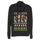 Junior's Nintendo Super Mario Bros Pattern Cowl Neck Sweatshirt