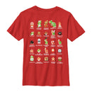 Boy's Nintendo Super Mario Bros Character Guide T-Shirt