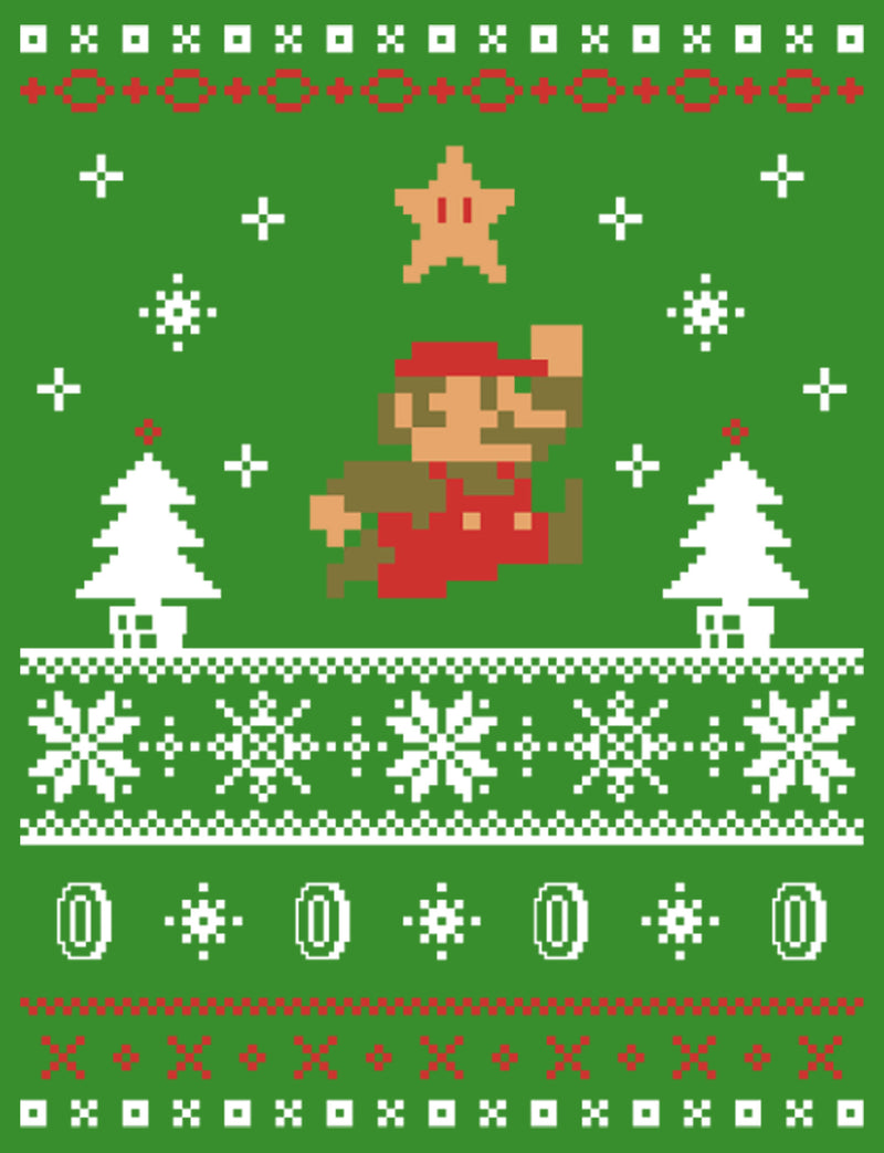 Boy's Nintendo Ugly Christmas Mario Jump Star T-Shirt
