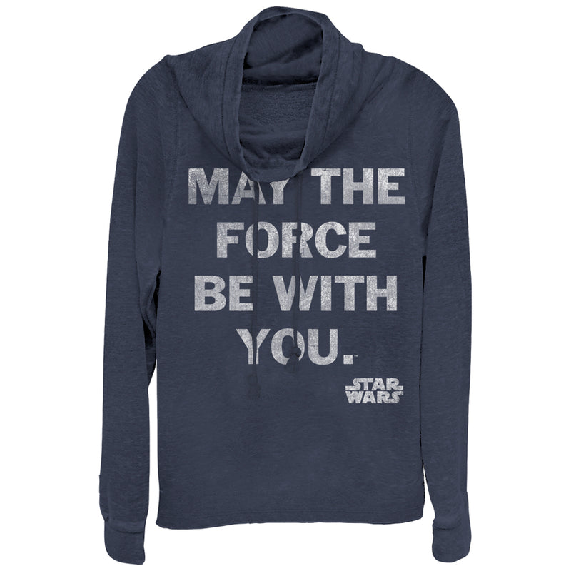 Junior's Star Wars Jedi Phrase Cowl Neck Sweatshirt