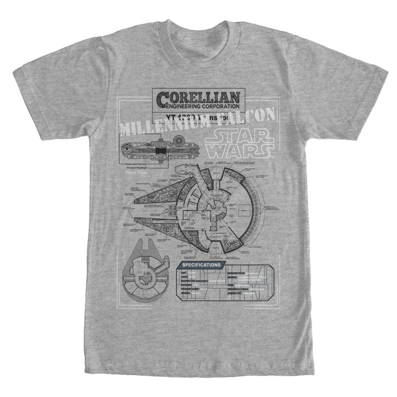 Men's Star Wars Millennium Falcon Details T-Shirt