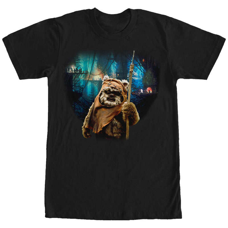 Men's Star Wars Tree Village Wicket Ewok T-Shirt