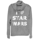 Junior's Star Wars Heart Stripe Cowl Neck Sweatshirt