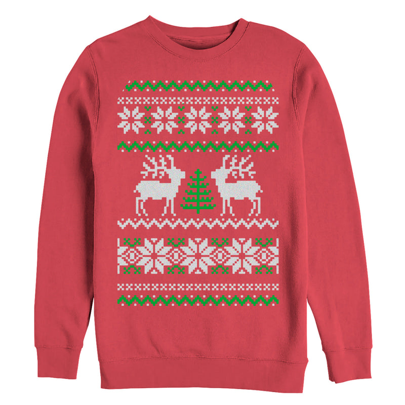 Women's Lost Gods Ugly Christmas Tree Reindeer Sweatshirt
