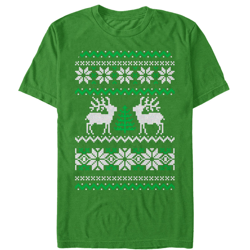 Men's Lost Gods Ugly Christmas Tree Reindeer T-Shirt