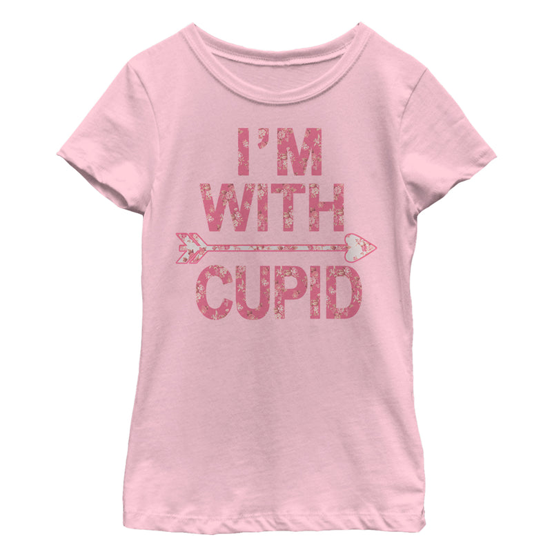 Girl's Lost Gods Valentine's Day I'm With Cupid Floral T-Shirt