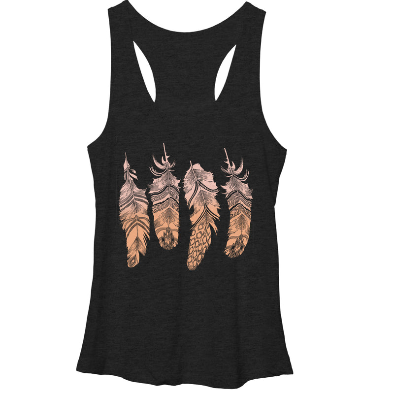 Women's Lost Gods Southwest Print Feathers Racerback Tank Top