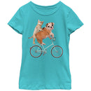 Girl's Lost Gods Kitten Puppy Bicycle T-Shirt